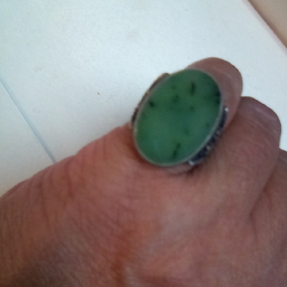 Native Green and Silver Ring - Picture 1 of 10